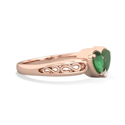 Emerald Filligree 'One Heart' 14K Rose Gold ring R5070