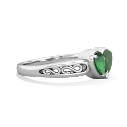 Emerald Filligree 'One Heart' 14K White Gold ring R5070