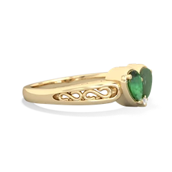 Emerald Filligree 'One Heart' 14K Yellow Gold ring R5070