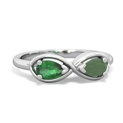 Emerald Infinity 14K White Gold ring R5050