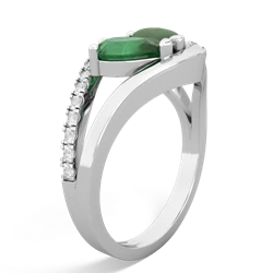 Emerald Nestled Heart Keepsake 14K White Gold ring R5650