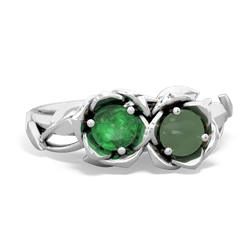 Emerald Rose Garden 14K White Gold ring R5510