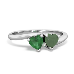 Emerald Sweethearts 14K White Gold ring R5260