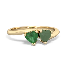 Emerald Sweethearts 14K Yellow Gold ring R5260