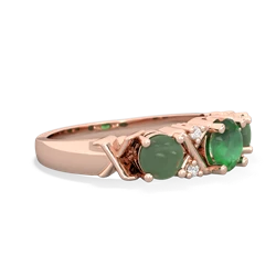 Emerald Hugs And Kisses 14K Rose Gold ring R5016