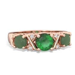 Emerald Hugs And Kisses 14K Rose Gold ring R5016