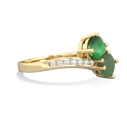 Emerald Channel Set Two Stone 14K Yellow Gold ring R5303