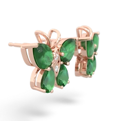 Emerald Butterfly 14K Rose Gold earrings E2215