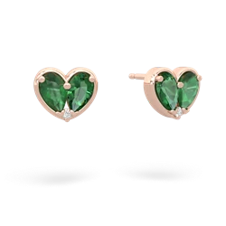 Emerald 'Our Heart' 14K Rose Gold earrings E5072