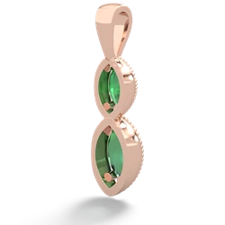 Emerald Antique-Style Halo 14K Rose Gold pendant P5700