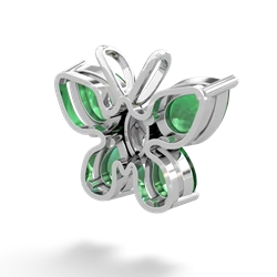 Emerald Butterfly 14K White Gold pendant P2215