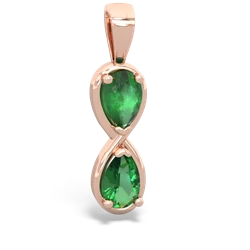 Emerald Infinity 14K Rose Gold pendant P5050