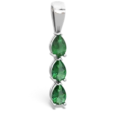 Emerald Dew Drops 14K White Gold pendant P2251