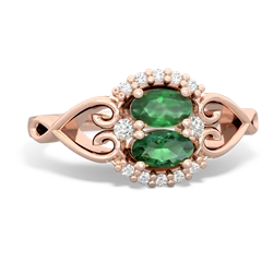 Emerald Love Nest 14K Rose Gold ring R5860