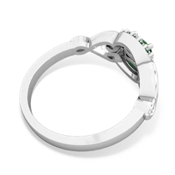 Emerald Love Nest 14K White Gold ring R5860