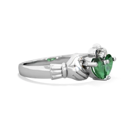 Emerald 'Our Heart' Claddagh 14K White Gold ring R2388