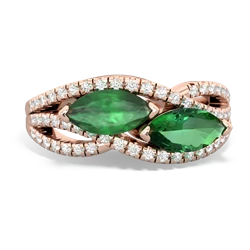 Emerald Diamond Rivers 14K Rose Gold ring R3070