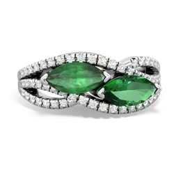 Emerald Diamond Rivers 14K White Gold ring R3070