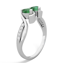 Emerald Side By Side 14K White Gold ring R3090