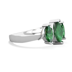 Emerald Three Peeks 14K White Gold ring R2433