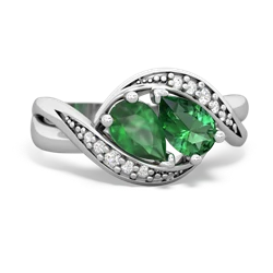 Emerald Summer Winds 14K White Gold ring R5342