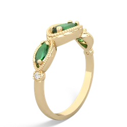 Emerald Milgrain Marquise 14K Yellow Gold ring R5700