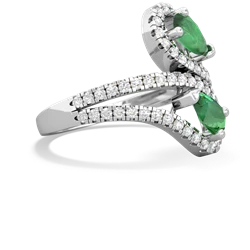 Emerald Diamond Dazzler 14K White Gold ring R3000