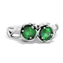 Emerald Rose Garden 14K White Gold ring R5510