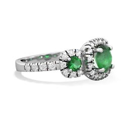 Emerald Regal Halo 14K White Gold ring R5350