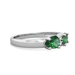 Emerald Pear Bowtie 14K White Gold ring R0865