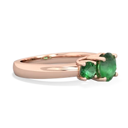 Emerald Three Stone Round Trellis 14K Rose Gold ring R4018