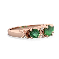 Emerald Hugs And Kisses 14K Rose Gold ring R5016