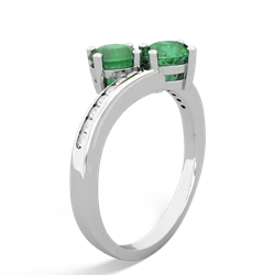 Emerald Channel Set Two Stone 14K White Gold ring R5303