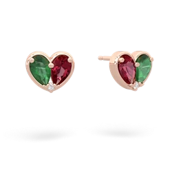 Emerald 'Our Heart' 14K Rose Gold earrings E5072