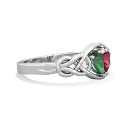 Emerald Celtic Love Knot 14K White Gold ring R5420