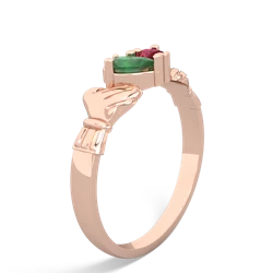 Emerald 'Our Heart' Claddagh 14K Rose Gold ring R2388