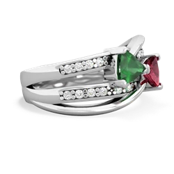 Emerald Bowtie 14K White Gold ring R2360