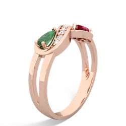 Emerald Diamond Infinity 14K Rose Gold ring R5390