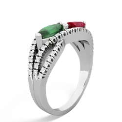 Emerald Diamond Rivers 14K White Gold ring R3070