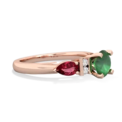 Emerald 6Mm Round Eternal Embrace Engagement 14K Rose Gold ring R2005