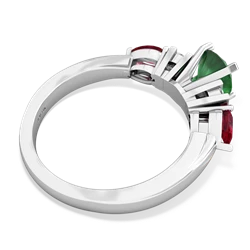 Emerald 6Mm Round Eternal Embrace Engagement 14K White Gold ring R2005