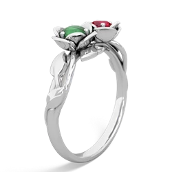 Emerald Rose Garden 14K White Gold ring R5510