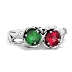 Emerald Rose Garden 14K White Gold ring R5510