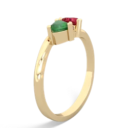 Emerald Sweethearts 14K Yellow Gold ring R5260