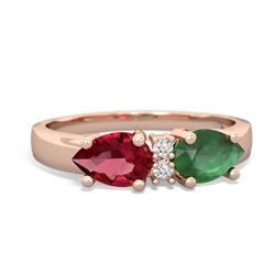 Emerald Pear Bowtie 14K Rose Gold ring R0865