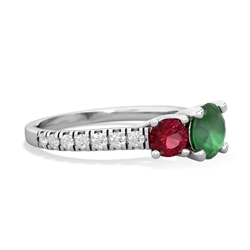 Emerald Pave Trellis 14K White Gold ring R5500