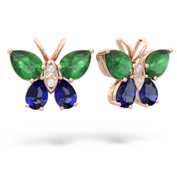 Emerald Butterfly 14K Rose Gold earrings E2215