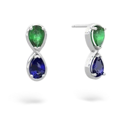 Emerald Infinity 14K White Gold earrings E5050