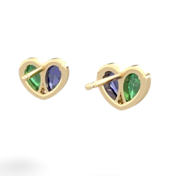 Emerald 'Our Heart' 14K Yellow Gold earrings E5072