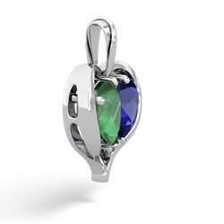 Emerald Two Become One 14K White Gold pendant P5330